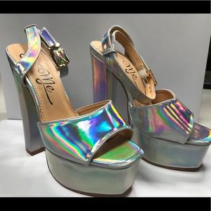 Holographic 70s Platform Shoes